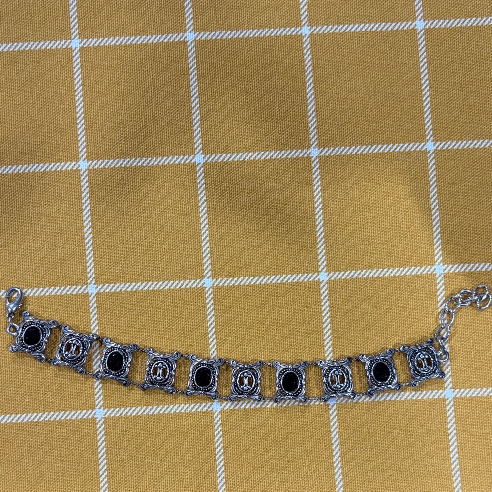Elegant Silver and Black Bracelet - Premier Designs